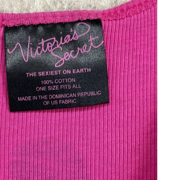 Victoria's Secret Hot Pink One Size Fits All "Sexy Little Thing" Scoop Neck Tank - Picture 5 of 6